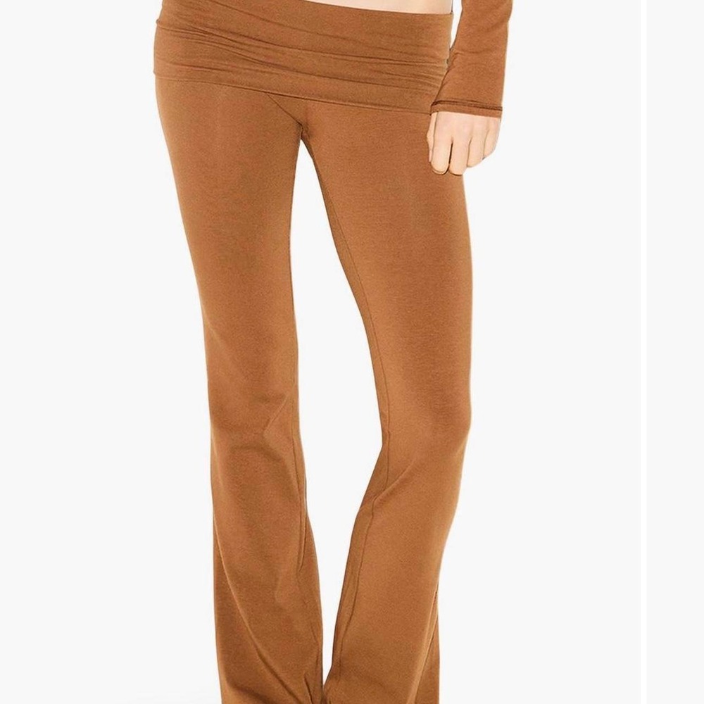 Skims cotton jersey fold over pants in chai L NWT, MSRP $68